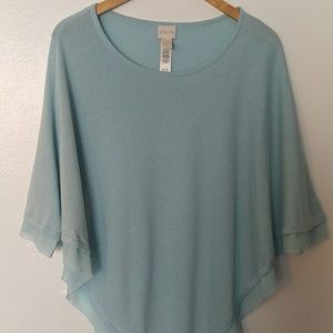 Chico's light blue poncho. Size=S/M